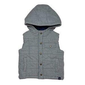 Janie and Jack Hooded Puffer Vest Gray 18-24 Mons